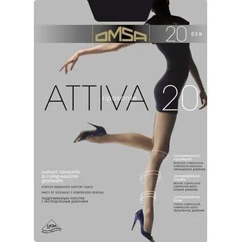 Dámské punčochy Dámské punčochové kalhoty Omsa Attiva 20 den S-XL daino/odc.béžová 2-S