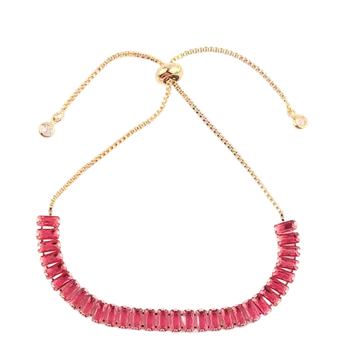 Náramek Náramek s krystaly Eliana zlatá červená