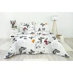 Stanex Ložní povlečení bavlněné Motýl bílý (LS186) ROZMĚR: 140x220 cm + polštář (90x70 cm)