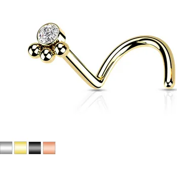 Piercing Piercingate Piercing do nosu PNO00270 - Barva/Motiv: Čirá, Délka tyčky: 6 mm, Průměr tyčky: 0,8 mm