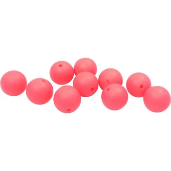 Dětské navlékací korálky Natana silikonové korálky neonově růžové 15 mm 10 kusů