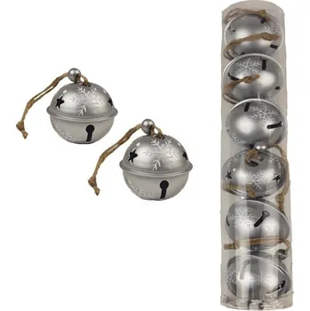 Vánoční dekorace Kovové rolničky, 6 ks K2918-28