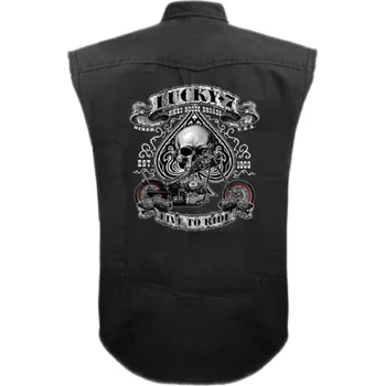 Pánská košile vesta kosile spiral potisk biker Lucky 7 velikost: XXL