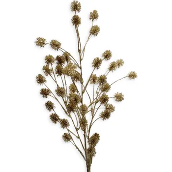 umělá květina Bambulky větev pvc 79cm zlatá