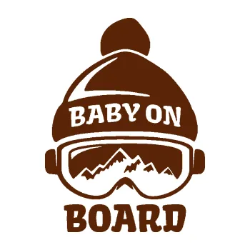 Samolepicí dekorace na vozidlo Baby on board 012 levá na horách (15 - hnědá) SAMOLEPKA NA AUTO, NÁLEPKA, FÓLIE, POLEP, TUNING, VLASTNÍ TEXT, TISK, AUTOSAMOLEPKY.cz, POLEPY, OBRÁZEK, LOGO, 3D STICKERS