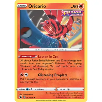 Sběratelská karetní hra Pokémon karta Oricorio 042/264 - Fusion Strike