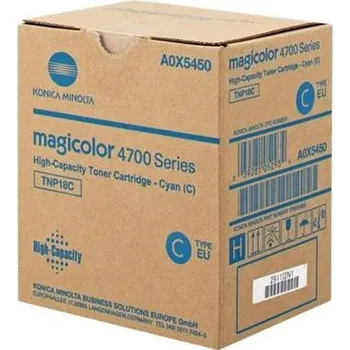 Minolta azurový (cyan) toner, TNP-18C, A0X5450, 6000 stran při 5% pokrytí, pro Minolta Magicolor 4750