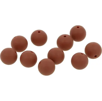 Dětské navlékací korálky Natana silikonové korálky růžovo hnědé 15 mm 10 kusů