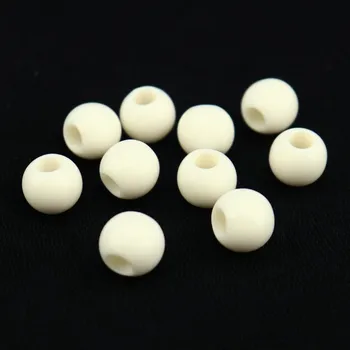 Dětské navlékací korálky Pro Háčkování Plastový korálek lesklý Ø 10x12 mm krémový - 10 ks