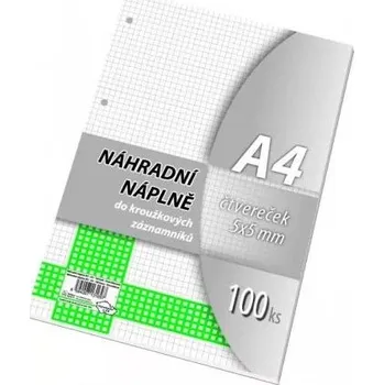 Náhradní vložka do 4 kroužkového pořadače A4, čtvereček 2975/100l