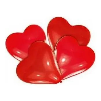 Balónek Koh-i-noor Balónek jednobarevný nafukovací CR05 červené srdce sada 100 ks