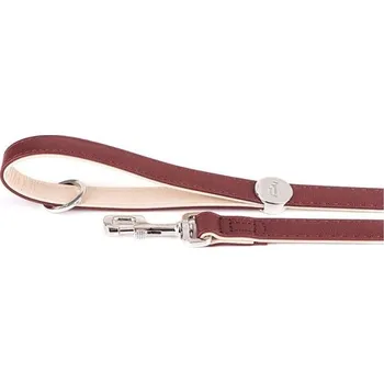 Vodítko pro psa Vodítko kůže Hermitage M 110cm/22mm vínové/krémové MF