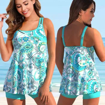 Dámské plavky Dámské plavky dvojdílné - tankini plus size (XS-6XL) (1-8) Barva: světle modrá (8266-light blue), Velikost: XXL