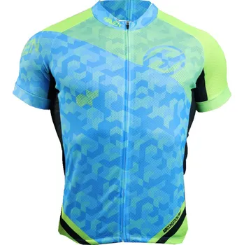 Cyklistické oblečení HAVEN Cyklistický dres s krátkým rukávem - SINGLETRAIL - modrá/zelená