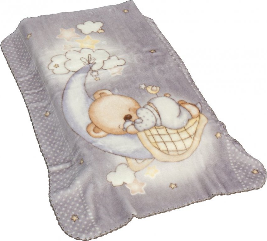 Cambrass Decke Raschel Für Wiege – 110 X 140 Cm, Blau, Weicher Samt, Für Babybett, Spieldecke