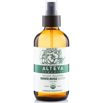 Růžová voda z bílé růže Alteya Organics v skle, 240 ml