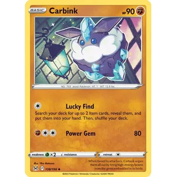 Sběratelská karetní hra Pokémon karta Carbink 108/196 - Lost Origin