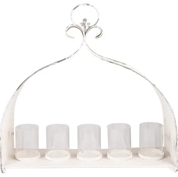 Svícen Béžový antik kovový svícen na čajové svíčky Vivienn - 53*16*50 cm