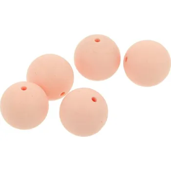 Dětské navlékací korálky Natana silikonové korálky broskvově růžové 19 mm 5 kusů