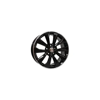 Alu kolo Racing Line B5970 Skoda 7x17 5x100 ET46.00 černá + leštěný límec