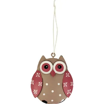 Vánoční dekorace Sovička kovová K1142/S