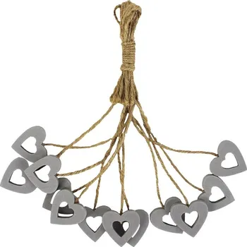 Vánoční dekorace Srdíčka ve svazku, 12ks D1180-21