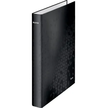 Kroužkový pořadač Leitz Wow, černý, 2 kroužky, 40 mm, A4, karton