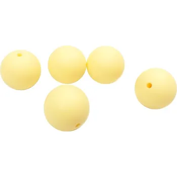Dětské navlékací korálky Natana silikonové korálky pastelově žluté 19 mm 5 kusů