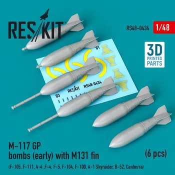 Plastikový model 1/48 M-117 GP bombs (early) w/ M131 fin (6 pcs.)