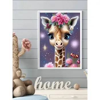 Houpací kůň ISO Sada na vlastní výrobu diamantové malby - Žirafa úsměv