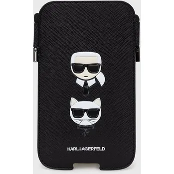 Pouzdro na mobilní telefon Karl Lagerfeld Saffiano Ikonik Karl&Choupette Head KLHCP12LOPHKCK 6,7''