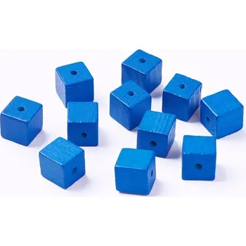 Dětské navlékací korálky Dřevěné korálky kostka č.3 (15x15mm)
