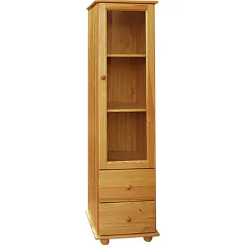 Šatní skříň Prosklená skříň 40 - masiv borovice Odstín: Borovice přírodní