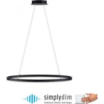 PAUL NEUHAUS LED závěsné svítidlo oválné 40x40 antracit stmívatelné paměťová funkce SimplyDim 3000K PN 2392-13