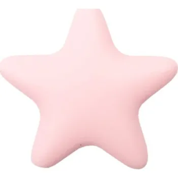 Dětské navlékací korálky Natana velké silikonové korálky hvězda baby pink 47 mm 1 kus