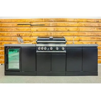 Zahradní gril Venkovní kuchyně GrandHall s grilem Maxim G5 a s dřezem a vinotékou, 262cm + doprava zdarma!