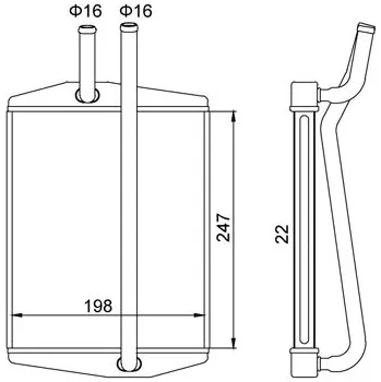Chladič motoru Ohřívač Ford Fiesta 1995- 1011670 HART