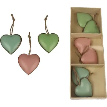 Velikonoční dekorace Srdce k zavěšení, 6ks K2421