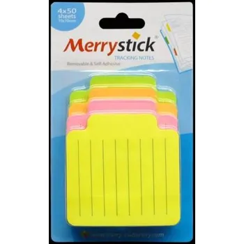 Samolepící bloček neon 70 x 70 4 barvy s linkami, s rozdruž., 4x50l