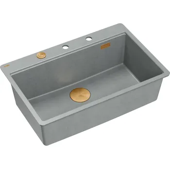 Granitový dřez Quadron Marc dřez graniteq 75x49 cm šedá/grafitová/onyx HQM7650U5_FM_PVDC1
