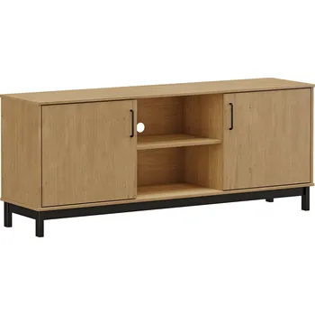 Televizní stolek Praktický TV stolek MADRID 160 cm, masiv borovice, buk/černý
