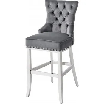 Barová židle Barová židle CASTLE S RUKOJETÍ šedá samet