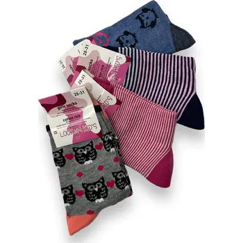 Looken Kids Dívčí vysoké ponožky 4x páry 01 Barva: Růžová, Velikost: 28-31