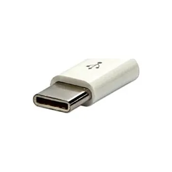 Redukce USB redukce, (2.0), USB C samec - microUSB samice, bílá