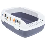 WC DELIO s výřezem a čistícím roštem, 35 x 20 x 48 cm, šedá/bílá