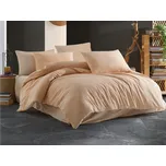 Brotex Prodloužené povlečení krep UNI 140x220, 70x90cm Béžové nitěný knoflík