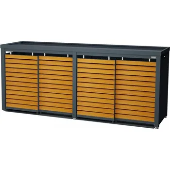 Železářství Přístřešek na popelnice Linis s dekorem dřeva Velikost: 4 x 120 L