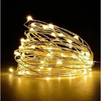 Vánoční světelný řetěz Venkovní vánoční mikro řetěz, teplá bílá, 10m, 100 LED