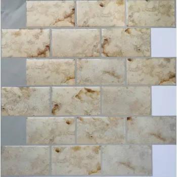 Obklad 3D samolepící mozaika rustikal cihla, rustikální kámen (30 x 30 cm) / silikonové samolepky mozaiky PAVEMOSA