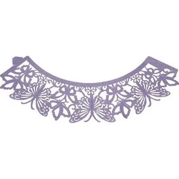 Jedlá dekorace na dort Ozdobný límec na cupcaky 12ks motýl fialový - PME